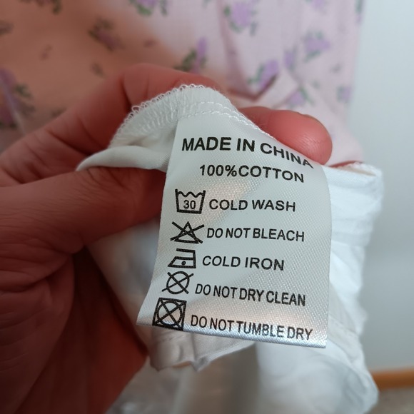 Ivy City Co Teagan Dress M Purple Gingham Floral Smocked Bodice Cottagecore NWT - Picture 9 of 11